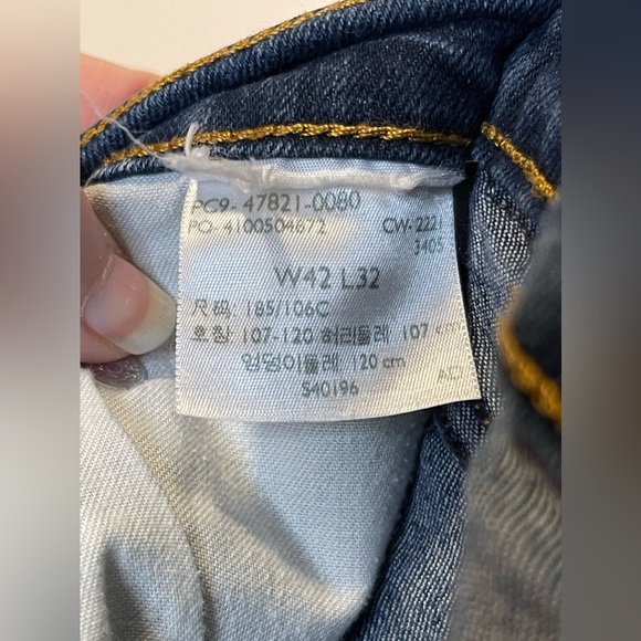 - 2021 Levi’s Men’s Denizen 285 Relaxed Jeans Dark Blue Size 42/32 (39X32) - Picture 5 of 8